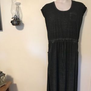 Black maxi shirt dress